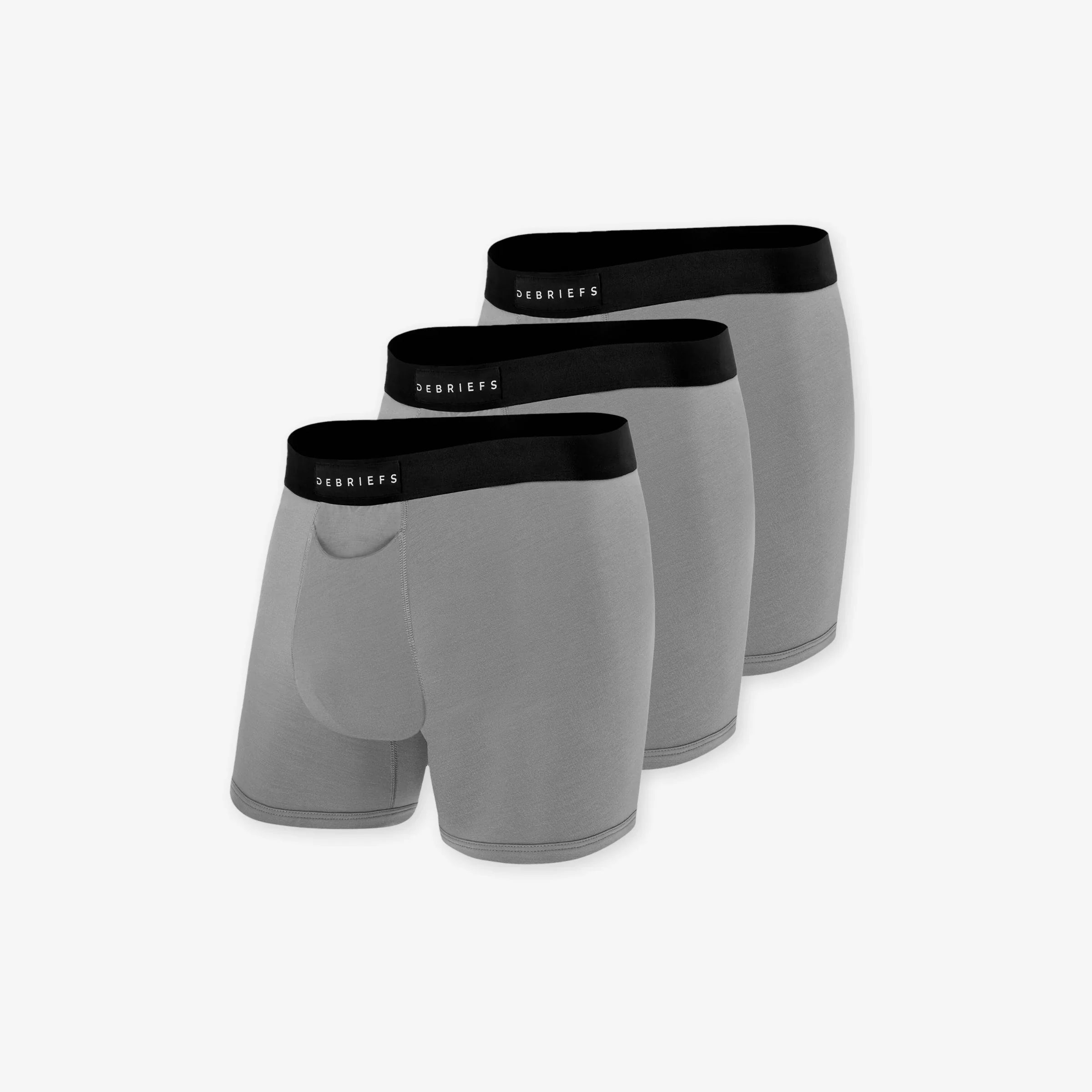 3 pack of men's boxer briefs underwear in grey