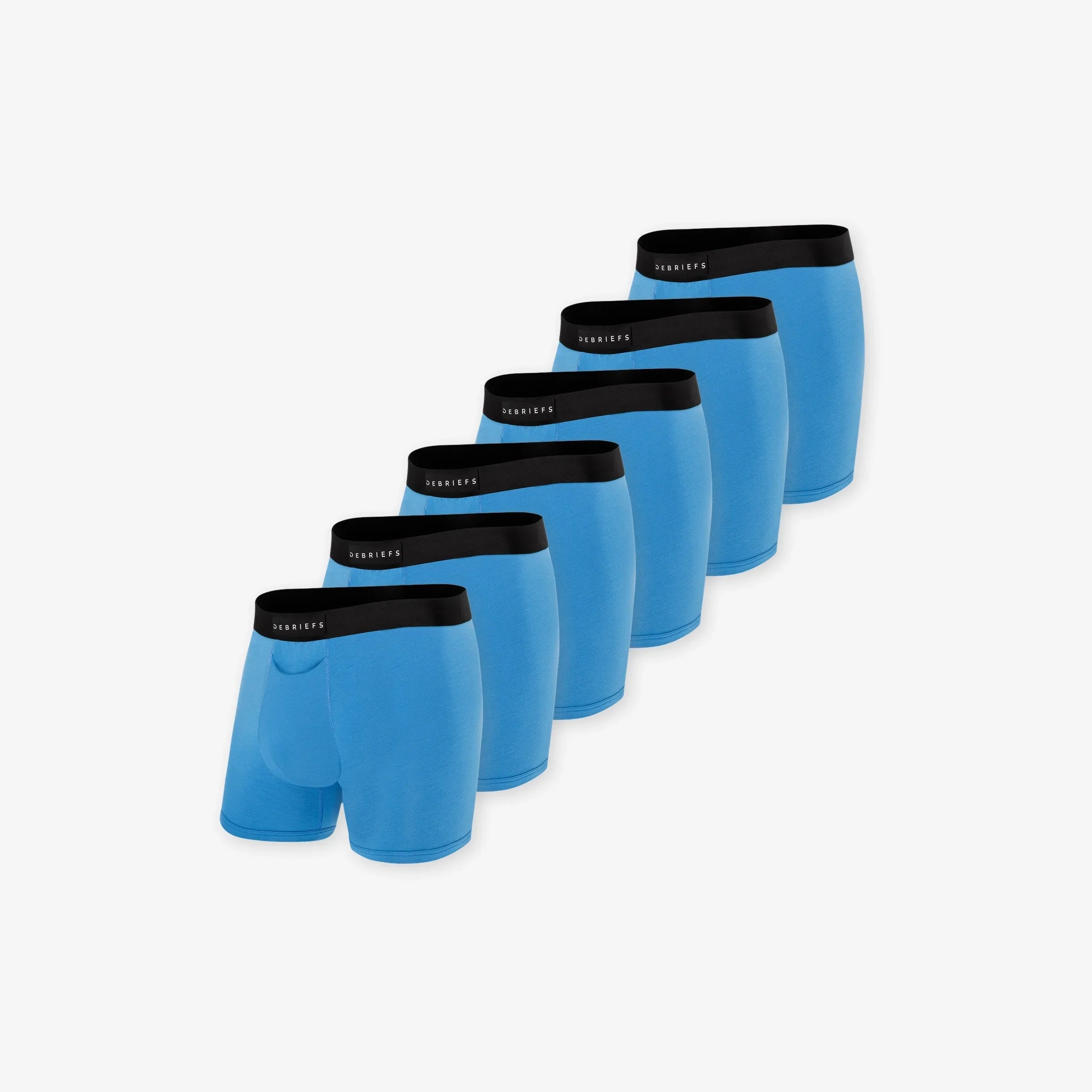 6 pack of men's boxer briefs underwear in blue