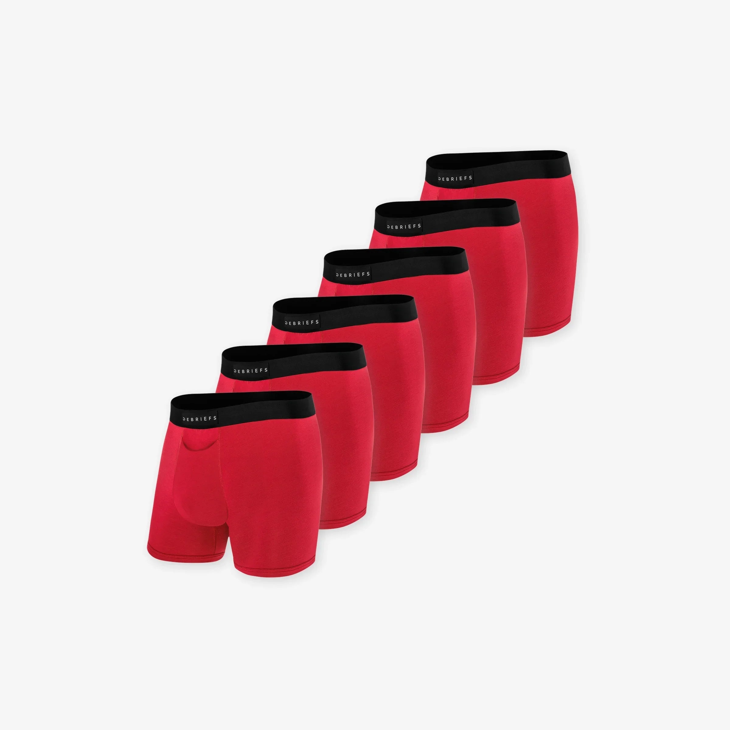 6 pack of men's boxer briefs underwear in red